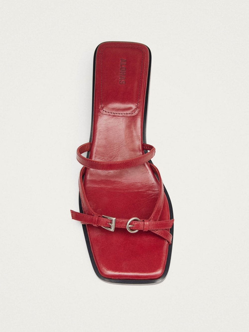 Alohas Liko Rift Red Leather Sandals - Picture 2 of 7